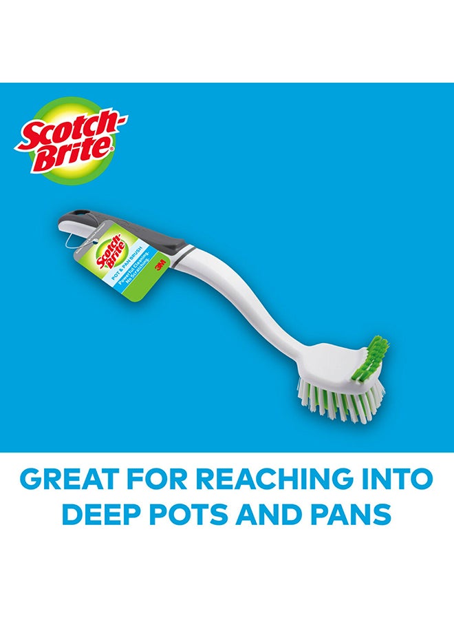 Scotch Brite - Handheld Kitchen Dish Cleaning Brush White/Grey - Image 1