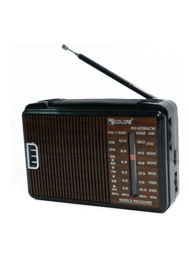 جولون راديو كهربائي صغير بتصميم كلاسيكي RX-608ACW أسود