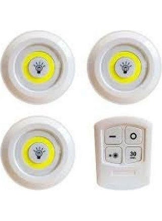 Spot Led Circular Battery-Powered And Remote Control 3 Pieces White - v1624978042/N48641591A_1
