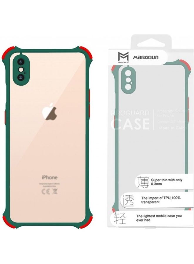 MARGOUN Protective Case Cover For Apple iPhone XS/X Clear/Dark Green/Red - Image 2