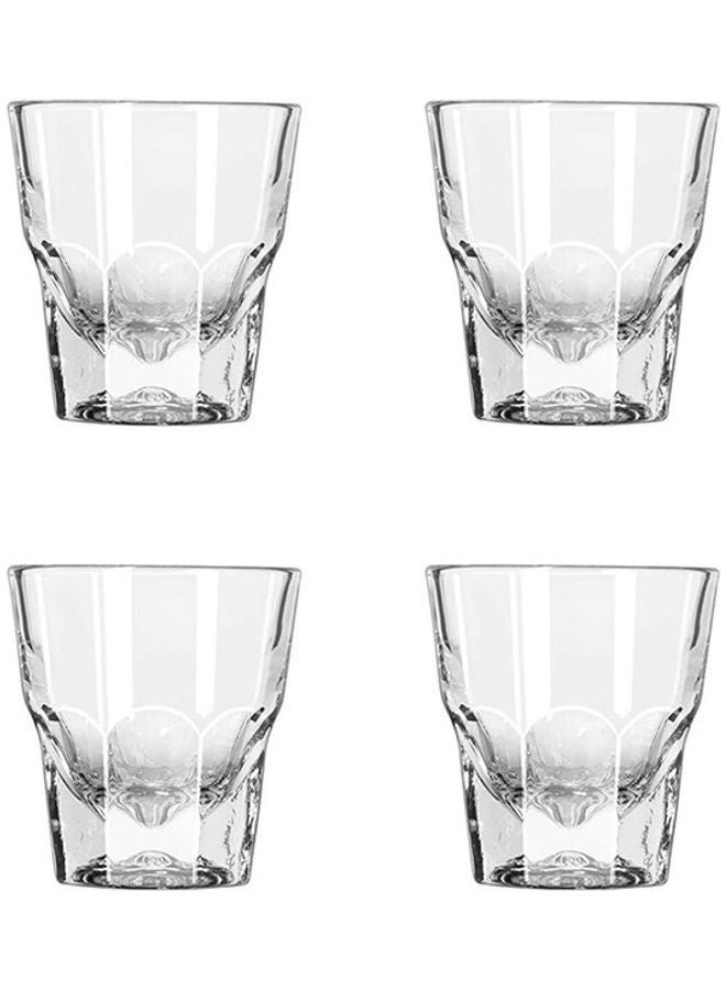 4-Piece Cortado Glass Cup Clear 133ml