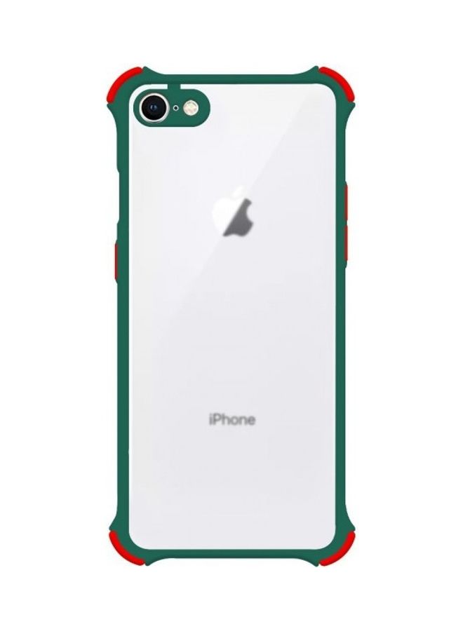 MARGOUN Protective Case Cover For Apple iPhone SE 2020 Clear/Dark Green/Red - Image 3