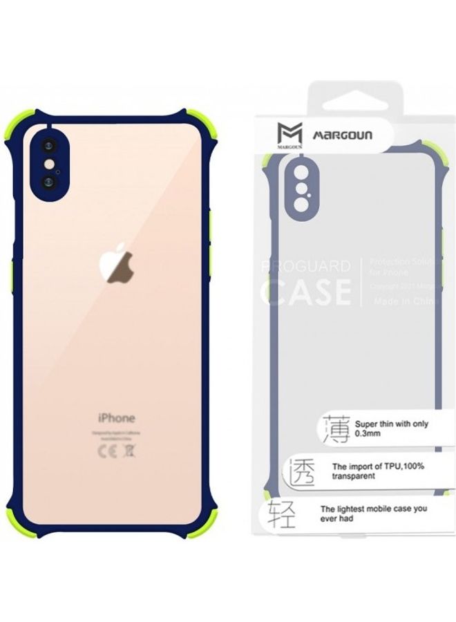MARGOUN Protective Case Cover For Apple iPhone XS Max Clear/Dark Blue/Green - Image 2