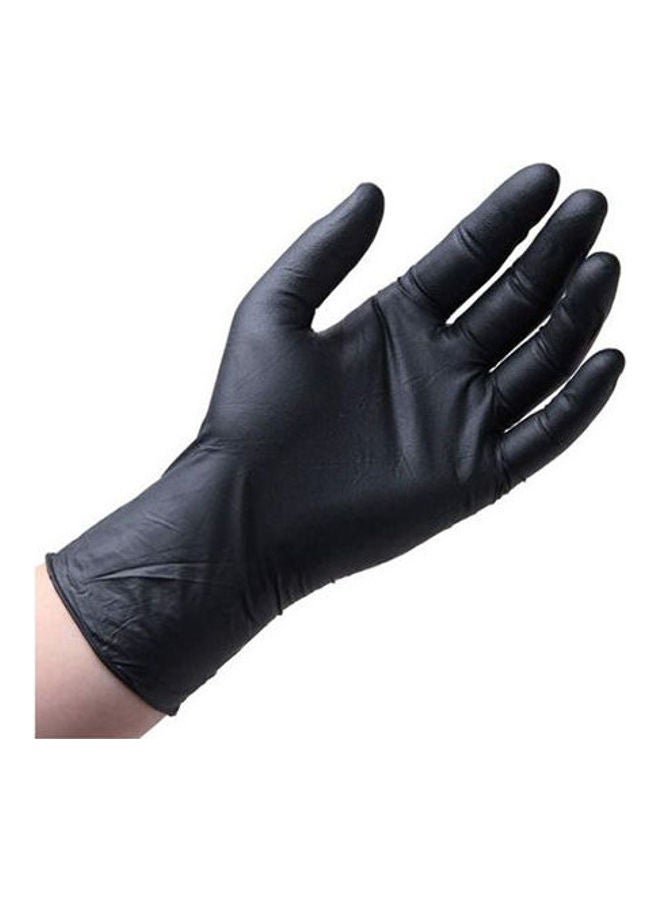 Generic Black Powder Free Latex Gloves - Medium -100 Pcs - Image 2