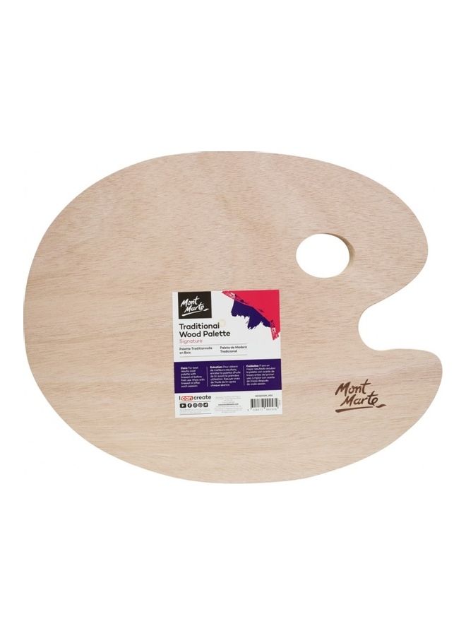 Mont Marte Wooden Painting Palette Light Brown - Image 1