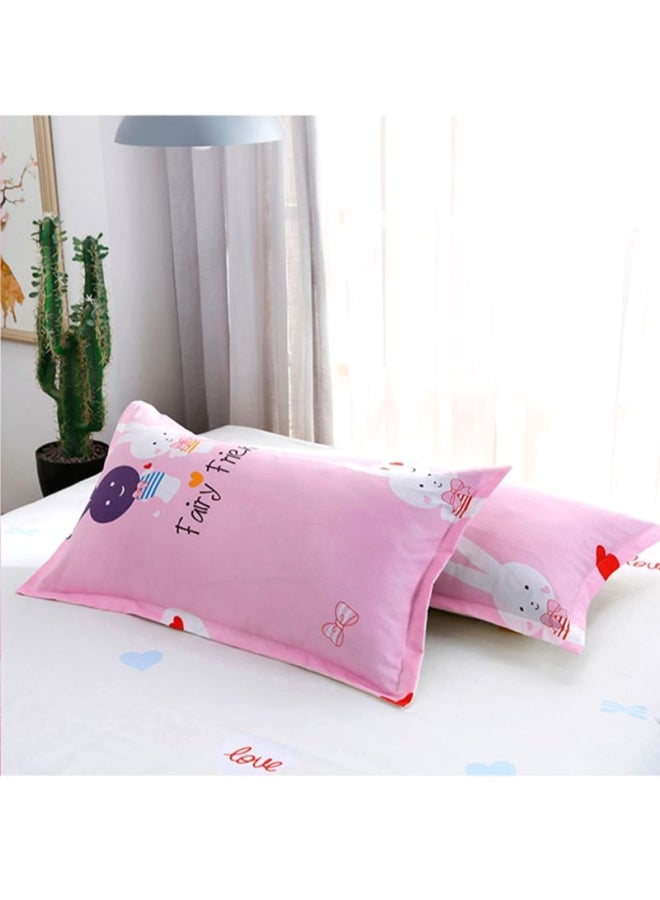 Beauenty 4-Piece Bedding Set fabric Pink/Black Quilt Cover 180x220 Cm, Bed Sheet 230x230 Cm, Pillow Cover 48x74cm - Image 2