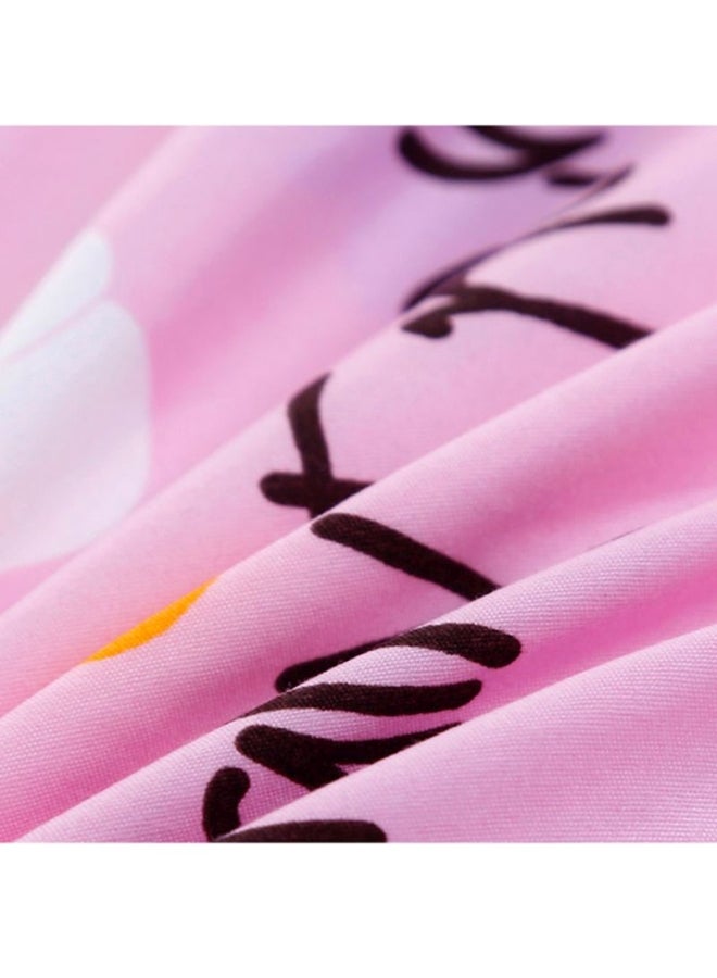 Beauenty 4-Piece Bedding Set fabric Pink/Black Quilt Cover 180x220 Cm, Bed Sheet 230x230 Cm, Pillow Cover 48x74cm - Image 4