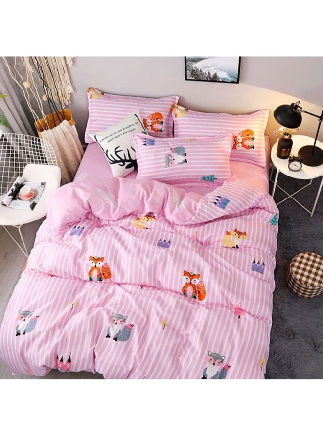 Beauenty 4-Piece Bedding Set combination Pink/Yellow/Red Pillow Case 48x74 cm, Bed Sheet 230x230 cm, Quilt Cover 200x230cm - Image 1