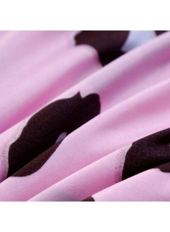 Beauenty 3-Piece Leopard Printed Bedding Set fabric Pink/Black/White Quilt Cover 150x200 Cm, Bed Sheet 160x220 Cm, Pillow Cover 48x74cm - Image 4