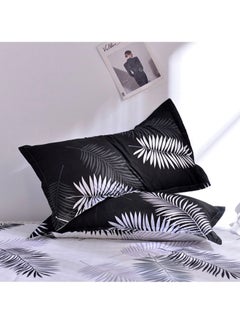 Beauenty 4-Piece Bedding Set Fabric Black/White Quilt Cover 220x240 cm, Bed Sheet 230x250 cm, Pillow Cover 48x74cm  - Image 2