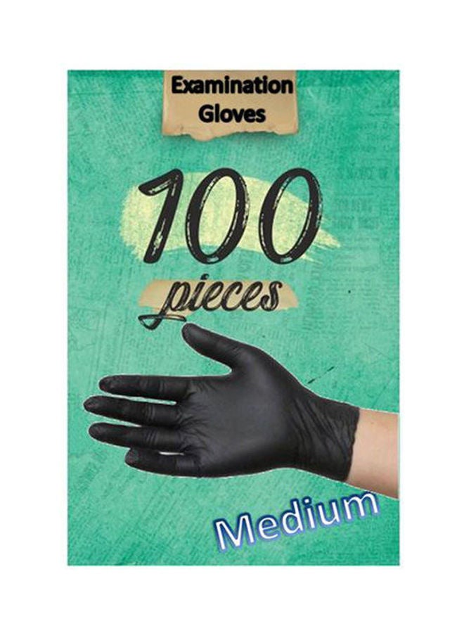 Generic Black Examination Gloves Powder Free - Medium Size-  100 Pcs - Image 1