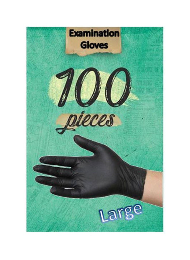 Generic Black Examination Gloves Powder Free - Large Size-  100 Pcs - Image 1