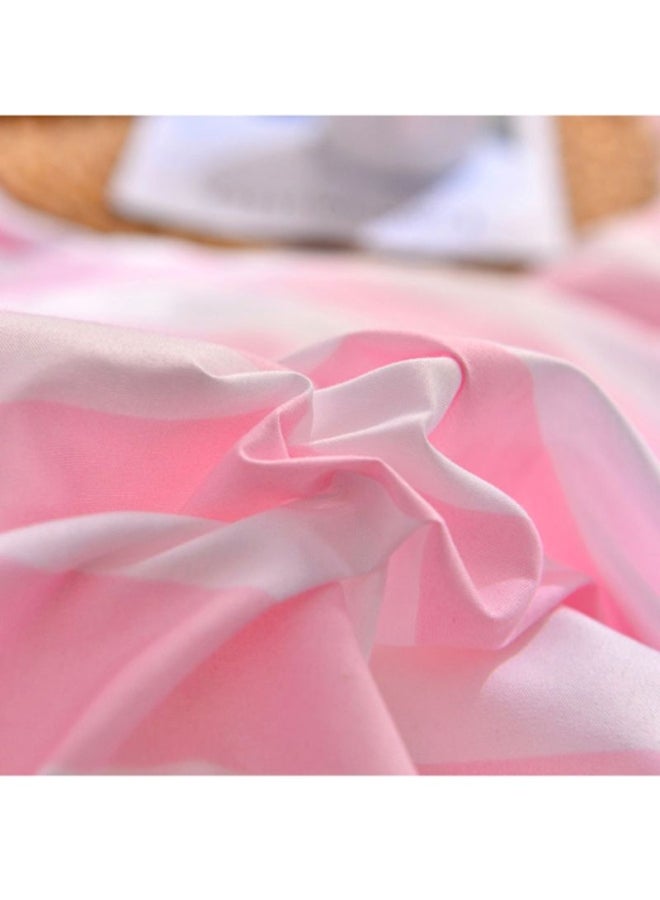 بيوينتي طقم شرشف سرير مكون من 4 قطع combination وردي/أبيض Pillow Case 48x74 cm, Bed Sheet 180x220 cm, Quilt Cover 150x200سم - Image 4