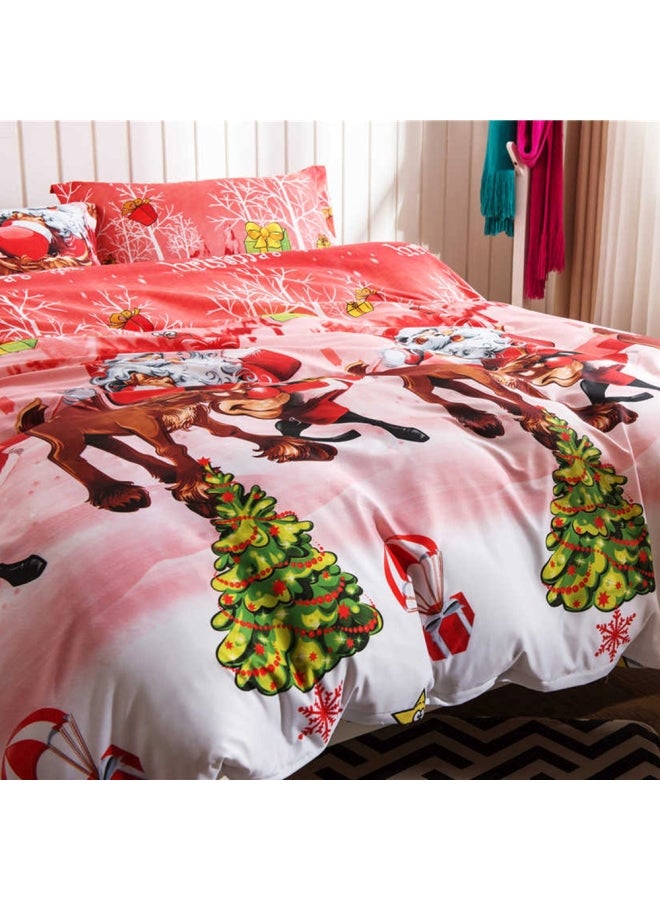ديسديل طقم مفرش سرير بتصميم ملائم للكريسماس مكون من 4 قطع polyester أخضر/ أبيض/ أحمر  - Image 3