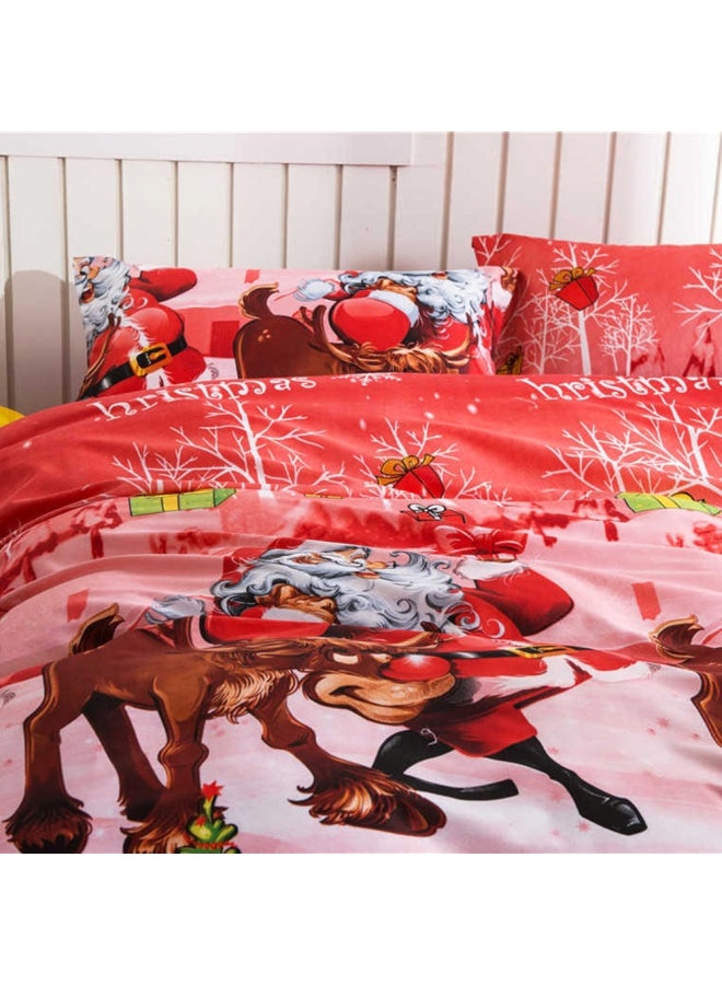 ديسديل طقم مفرش سرير بتصميم ملائم للكريسماس مكون من 4 قطع polyester أخضر/ أبيض/ أحمر  - Image 4