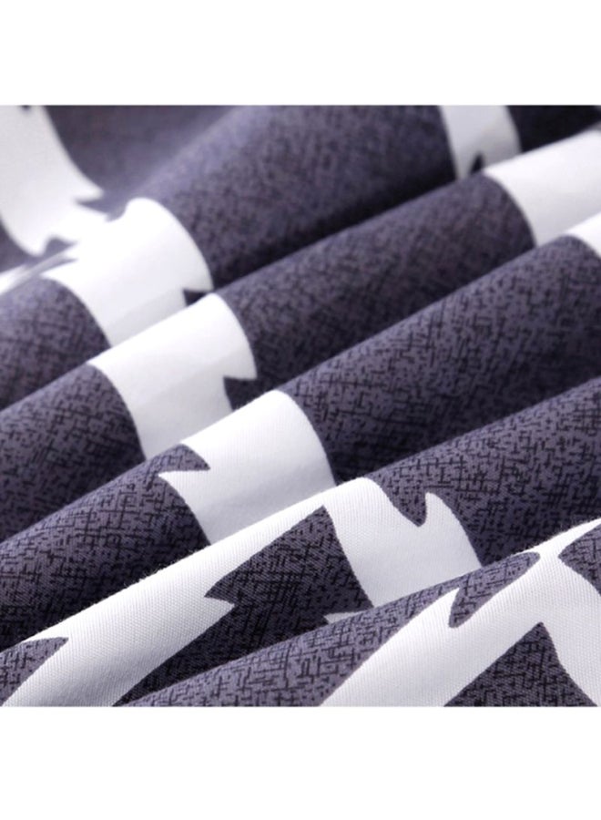 بيوينتي طقم شرشف سرير مزين بطبعة مكون من 4 قطع مختلط أسود/ أبيض Quilt Cover 200x230 cm, Bedsheet 230x230 cm, Pillowcase 48x74سم  - Image 3