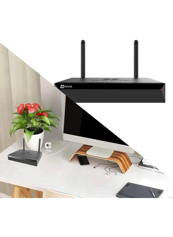 EZVIZ - X5S-8W Wireless 8 Channel NVR, Supports High-Resolution Cameras of Up to 3K Video Quality, Wi-Fi Range (2.4G) Up to 100 m, Supports ONVIF, H.265 Video Technology, HDMI/VGA Output, Supports Up to 8TB Storage | CS-X5S-R100-8W - Image 1