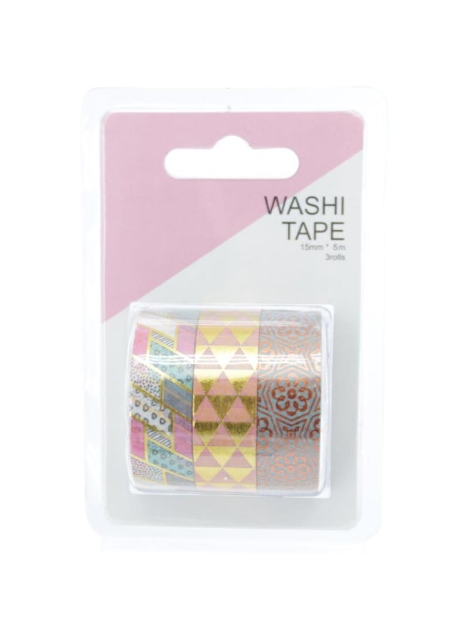 روكو مجموعة بكرات شريط لاصق مزخرف من 3 قطع متعدد الألوان