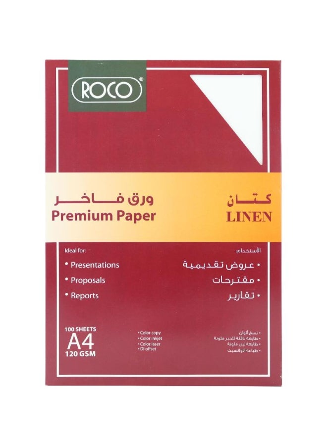 Paper Folder Roco ROCO 100-Sheets A4 Linen Paper | Best Price KSA | Riyadh, Jeddah