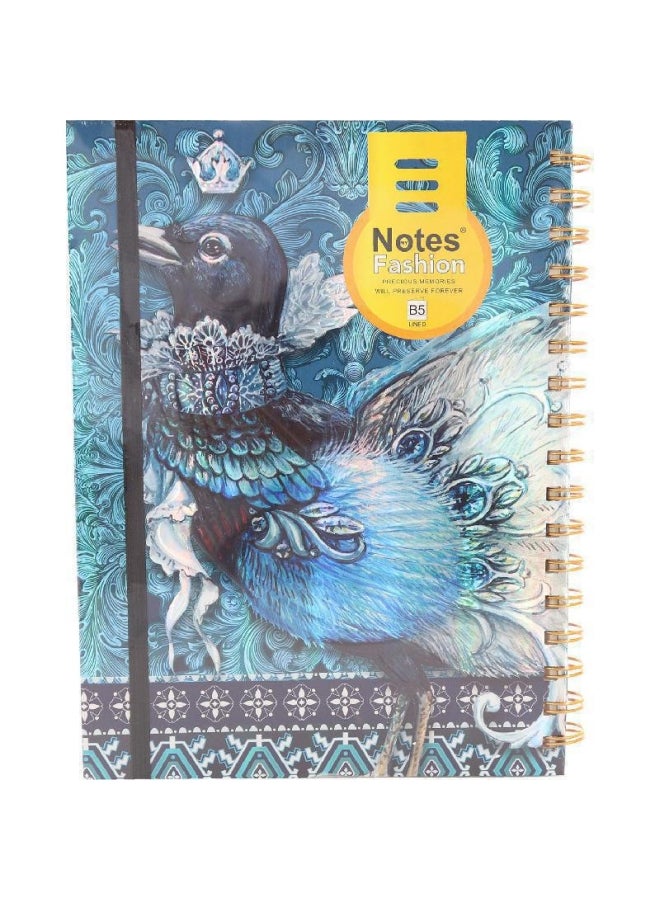 روكو دفتر ملاحظات مسطر بتصميم طائر بلون معدني متعدد الألوان - Image 1