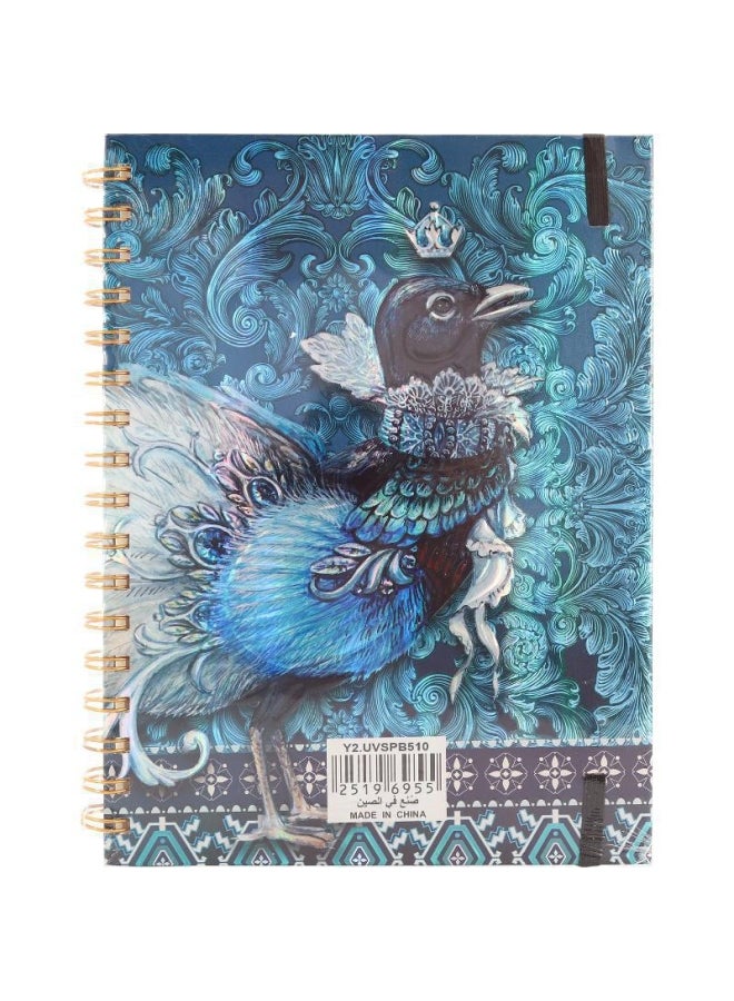 روكو دفتر ملاحظات مسطر بتصميم طائر بلون معدني متعدد الألوان - Image 2