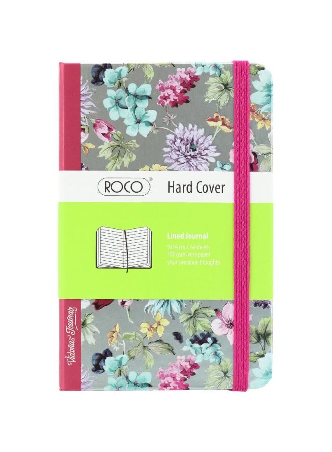 روكو دفتر ملاحظات مسطر بغلاف مقوى مزين بطبعة زهور متعدد الألوان - Image 1