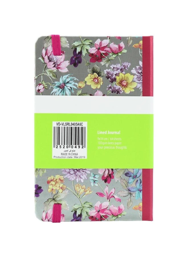 روكو دفتر ملاحظات مسطر بغلاف مقوى مزين بطبعة زهور متعدد الألوان - Image 2