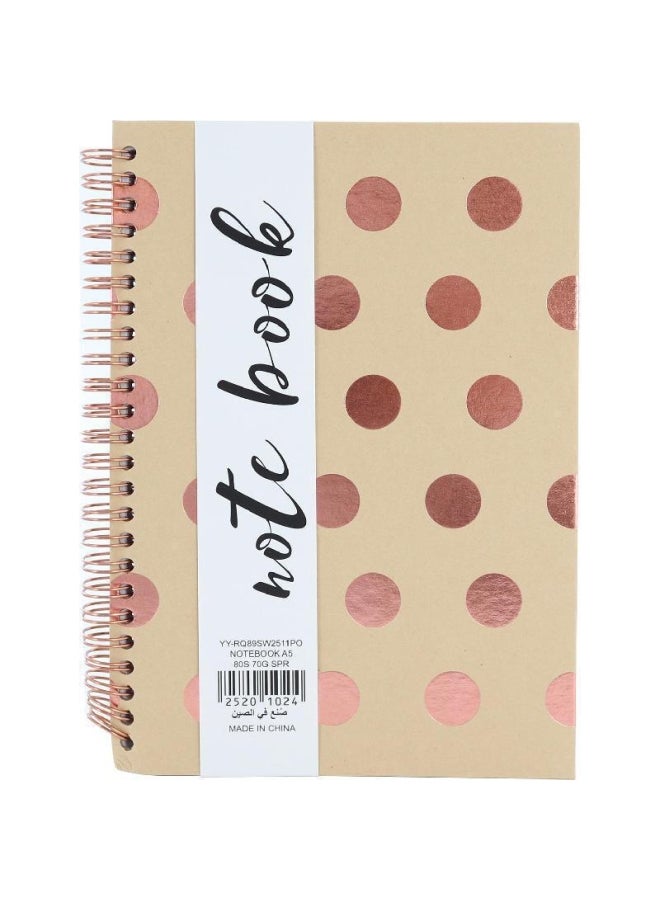 روكو دفتر  بصفحات مسطرة مقاس A5 وطبعة منقطة بلون بني/نحاسي متعدد الألوان - Image 1