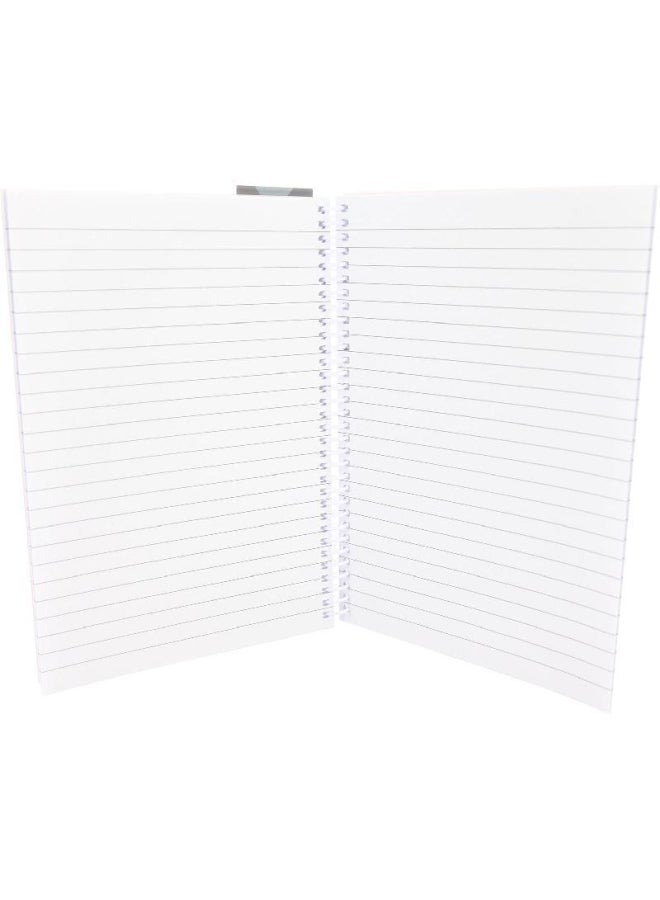 روكو دفتر ملاحظات بأوراق مسطرة وغلاف بطبعة عبارة "Make It Happy" وردي - Image 2