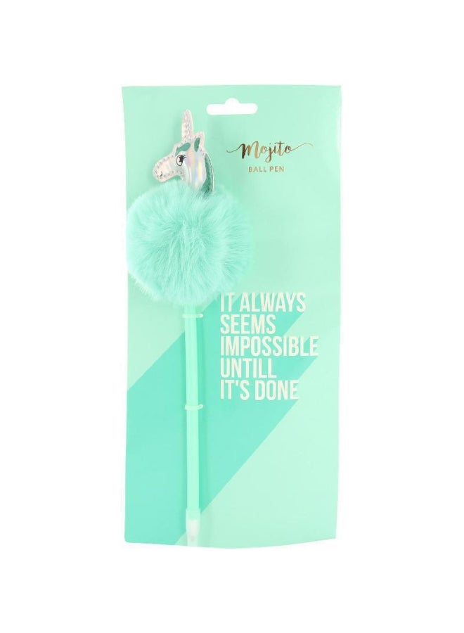 روكو ‎قلم جاف‎ بجزء علوي على شكل يونيكورن أخضر