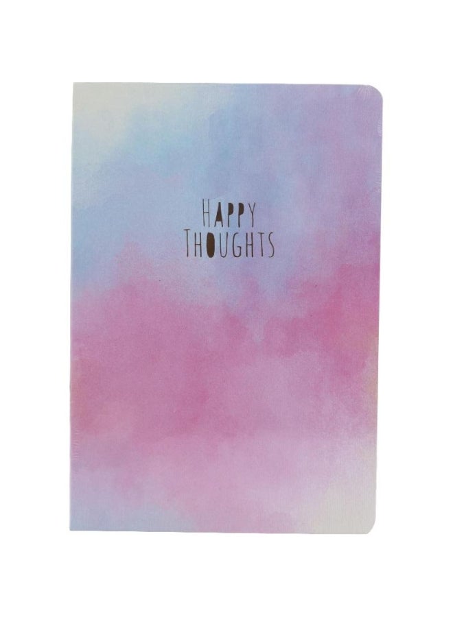 روكو دفتر ملاحظات مسطر مطبوع عليه عبارة "Happy Thoughts" وردي - Image 1