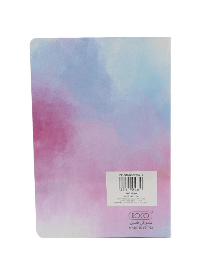 روكو دفتر ملاحظات مسطر مطبوع عليه عبارة "Happy Thoughts" وردي - Image 2