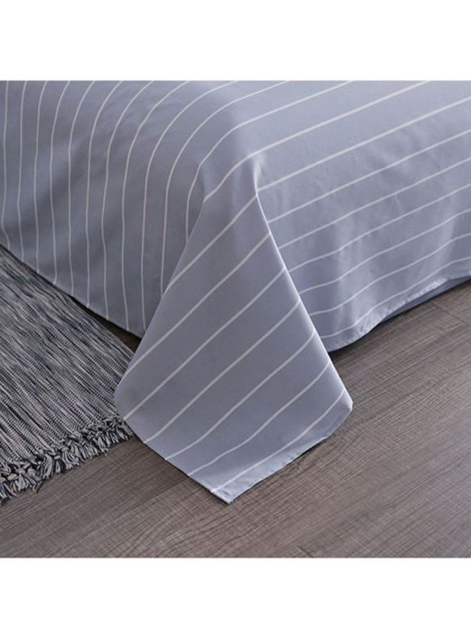 بيوينتي طقم شرشف سرير مكون من 4 قطع نسيج أبيض/أحمر Quilt Cover 150x200 Cm, Bed Sheet 180x220 Cm, Pillow Cover 48x74سم - Image 3