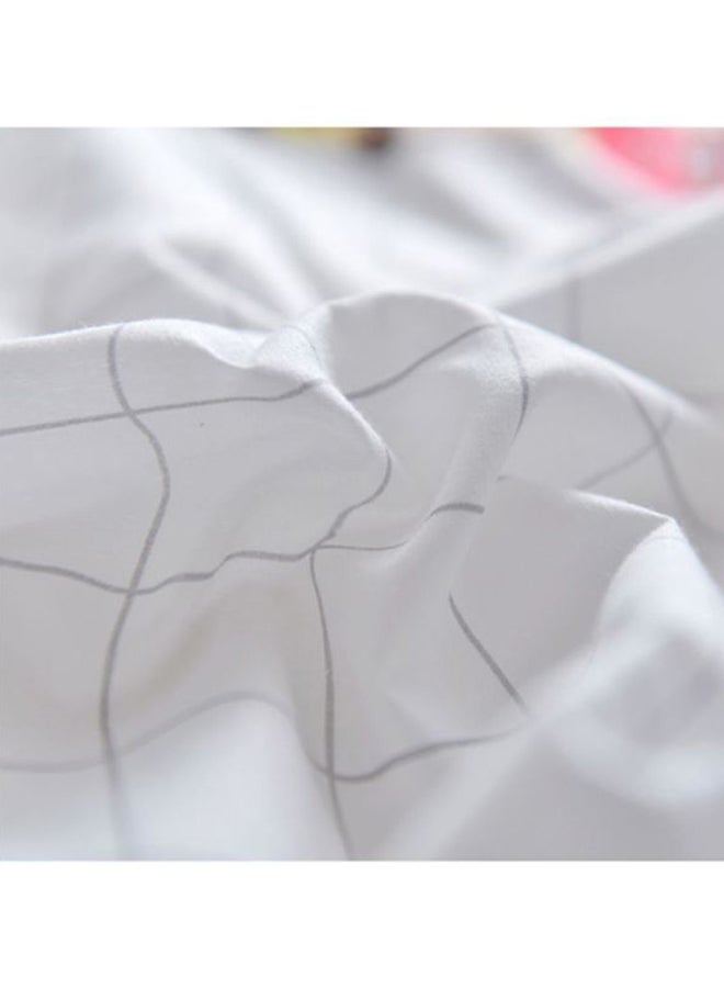 بيوينتي طقم شرشف سرير مكون من 4 قطع نسيج أبيض/أحمر Quilt Cover 150x200 Cm, Bed Sheet 180x220 Cm, Pillow Cover 48x74سم - Image 4