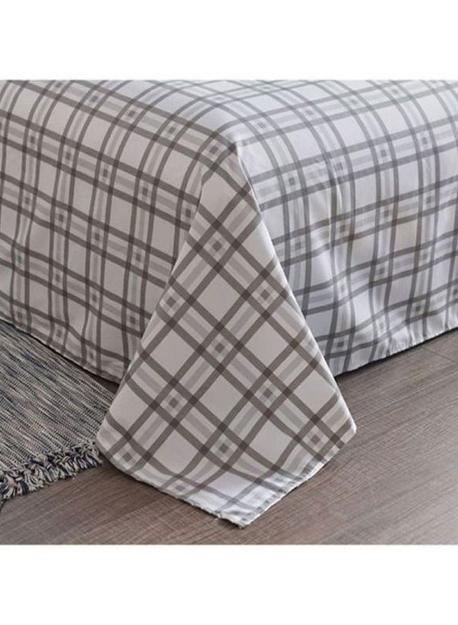 Beauenty 4-Piece Leaf Printed Bedding Set Polyester White/Green/Blue Quilt Cover 150x200 cm, Bedsheet 200x230 cm, Pillowcase 48x74cm - Image 3