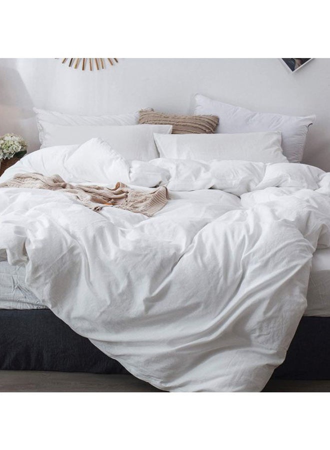 Comfort Soft Breathable Duvet Cover Fabric White 240x260cm - Image 2