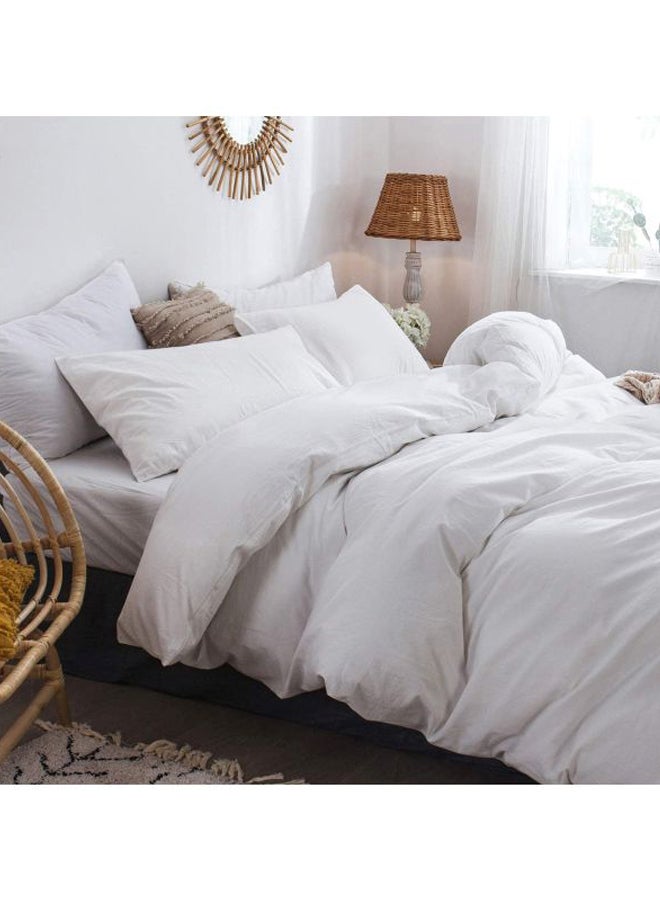 Comfort Soft Breathable Duvet Cover Fabric White 240x260cm - Image 3