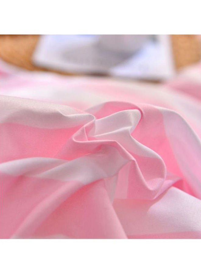 بيوينتي طقم شرشف سرير مزين بطبعة مكون من 4 قطع نسيج وردي Quilt Cover 200x230 Cm, Bed Sheet 230x250 Cm, Pillow Cover 48x74سم - Image 4