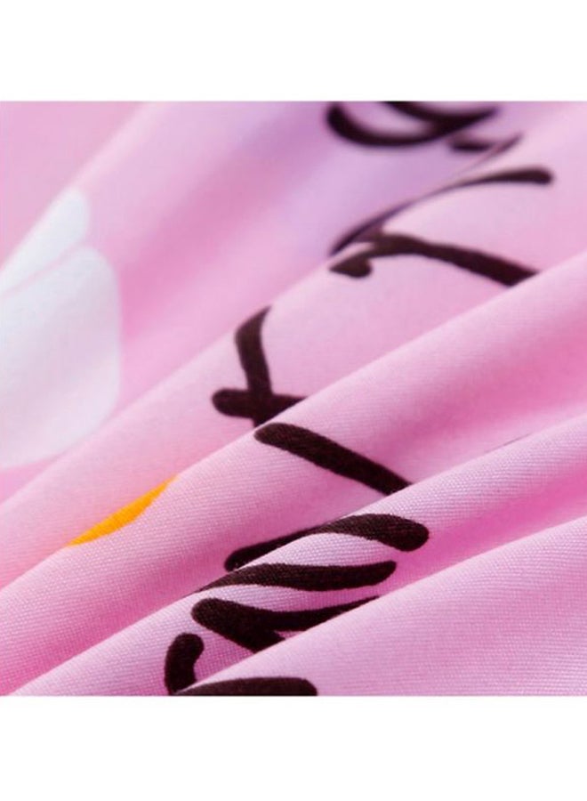 بيوينتي طقم شرشف سرير مكون من 4 قطع combination وردي/أبيض/ أزرق Quilt Cover 150x200 Cm, Bed Sheet 200x230 Cm, Pillow Cover 48x74سم - Image 4