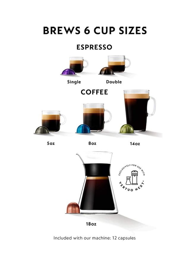 Nespresso - Vertuo Next Capsule Coffee And Espresso Machine Centrifusion Technology With Bluetooth 1.7 L 1500 W M-700 Matt Black - Image 1
