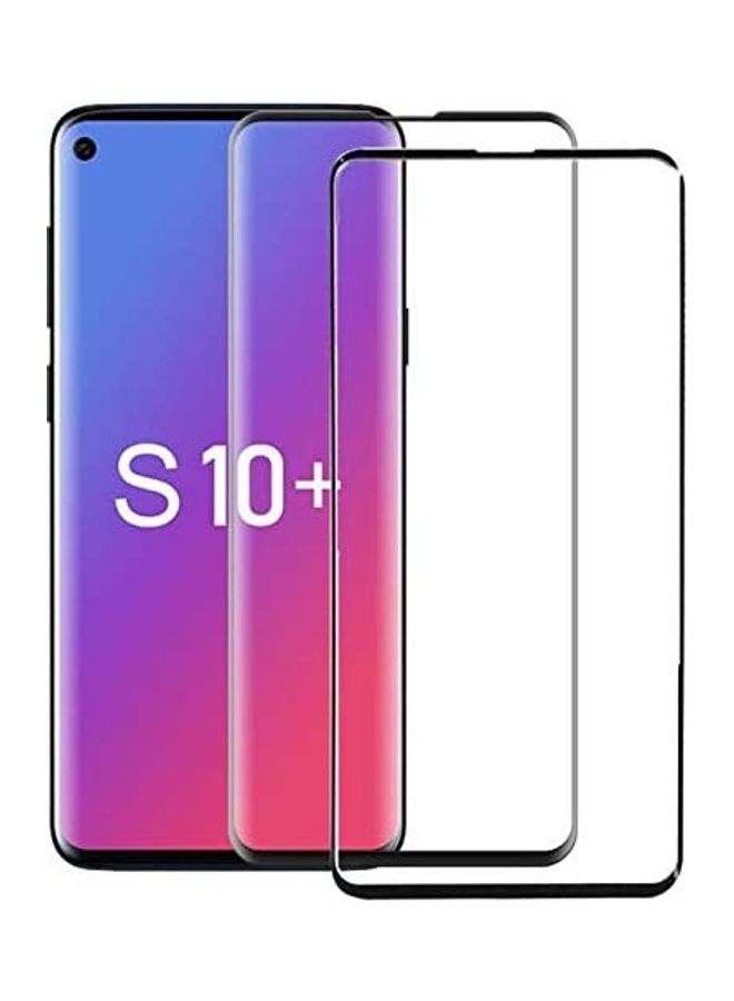 ICS Pack Of 2 Tempered Glass Screen Protector For Samsung Galaxy S10+ Black/Clear - Image 1