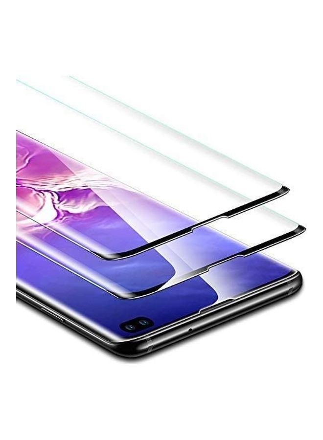 ICS Pack Of 2 Tempered Glass Screen Protector For Samsung Galaxy S10+ Black/Clear - Image 2