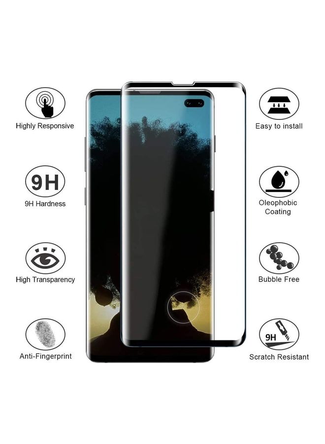 ICS Pack Of 2 Tempered Glass Screen Protector For Samsung Galaxy S10+ Black/Clear - Image 2