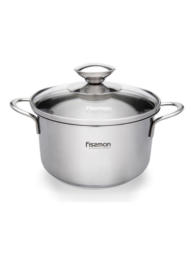 فيسمان إناء طهي من الستانلس ستيل مع غطاء زجاجي فضي 14x6سم - Image 1