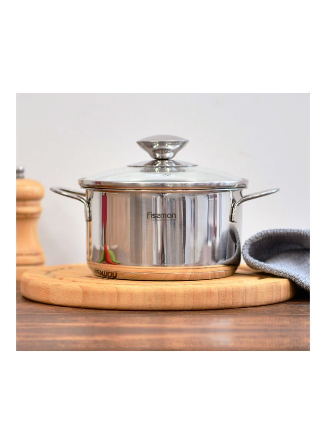 فيسمان إناء طهي من الستانلس ستيل مع غطاء زجاجي فضي 14x6سم - Image 4