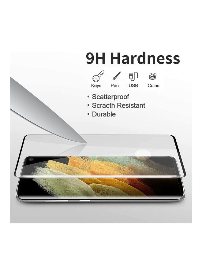 ICS Tempered Glass Screen Protector For Samsung Galaxy S21 Ultra 5G Black/Clear - Image 2