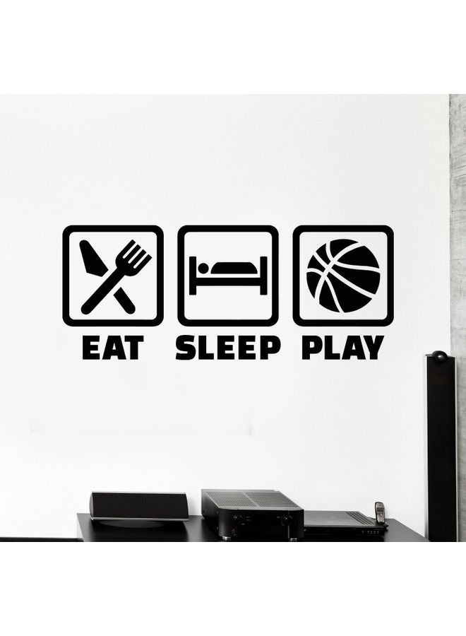 إربان تراندز ملصق جداري فني مصنوع من الفينيل بتصميم عبارة "Eat Sleep Play" كل ، نم ، العب . أسود 