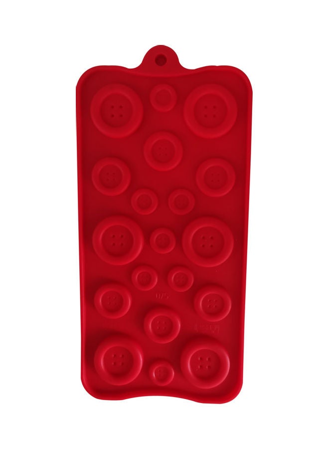 Silicone Button Shapes Cake Mould Red 21 x 10cm - Image 1