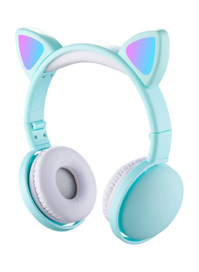 إيزي سو سماعة رأس بتصميم أذن قطة أخضر
