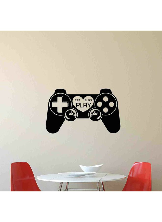 إربان تراندز ملصق جداري فني من الفينيل بتصميم ذراع تحكم لجهاز البلايستيشن وعبارة "Eat Sleep Game" أسود 